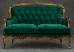 Banquette Cabriolet en Gondole Style Louis XV - Modèle 813 - canapé gondole style louis xv canapé cabriolet gondole style louis xv 3 places lin beige clair - MEUBLES DOBOIS - vue 74
