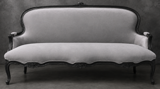 Banquette Cabriolet en Gondole Style Louis XV - Modèle 813 - canapé gondole style louis xv canapé cabriolet gondole style louis xv 3 places lin ivoire - MEUBLES DOBOIS - vue 68