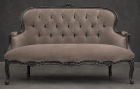Banquette Cabriolet en Gondole Style Louis XV - Modèle 813 - canapé gondole style louis xv canapé cabriolet gondole style louis xv 3 places tissu blanc cassé - MEUBLES DOBOIS - vue 72