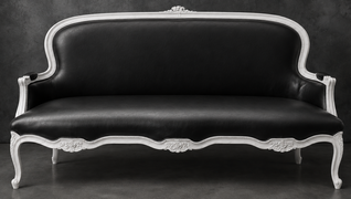 Banquette Cabriolet en Gondole Style Louis XV - Modèle 813 - canapé gondole style louis xv canapé cabriolet gondole style louis xv 3 places tissu gris perle - MEUBLES DOBOIS - vue 66