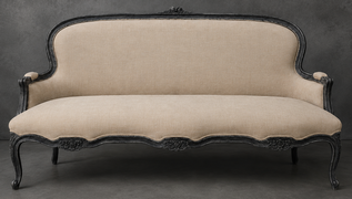 Canapé Cabriolet en Gondole Style Louis XV - Modèle 813 - canapé gondole style louis xv canapé cabriolet gondole style louis xv 2 places velours rouge bordeaux - MEUBLES DOBOIS - vue 75