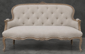 Banquette Cabriolet en Gondole Style Louis XV - Modèle 813 - canapé gondole style louis xv canapé cabriolet gondole style louis xv 3 places cuir marron - MEUBLES DOBOIS - vue 76