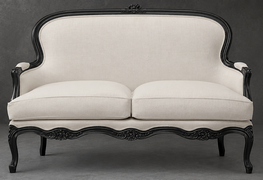 Canapé Cabriolet en Gondole Style Louis XV - Modèle 813 - canapé gondole style louis xv canapé cabriolet gondole style louis xv 2 places tissu gris anthracite - MEUBLES DOBOIS - vue 79