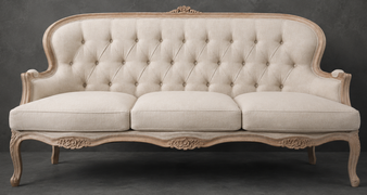 Canapé Cabriolet en Gondole Style Louis XV - Modèle 813 - canapé gondole style louis xv canapé cabriolet gondole style louis xv 2 places cuir noir et blanc - MEUBLES DOBOIS - vue 81