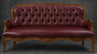 Banquette Cabriolet en Gondole Style Louis XV - Modèle 813 - canapé gondole style louis xv canapé cabriolet gondole style louis xv 3 places cuir chocolat - MEUBLES DOBOIS - vue 84