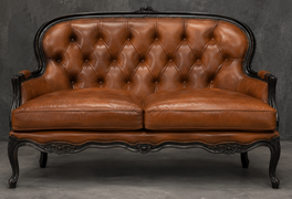 Canapé Cabriolet en Gondole Style Louis XV - Modèle 813 - canapé gondole style louis xv canapé cabriolet gondole style louis xv 2 places velours rose poudré - MEUBLES DOBOIS - vue 83