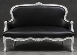 Banquette Cabriolet en Gondole Style Louis XV - Modèle 813 - canapé gondole style louis xv canapé cabriolet gondole style louis xv 3 places lin gris souris - MEUBLES DOBOIS - vue 82