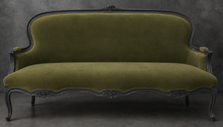 Canapé Cabriolet en Gondole Style Louis XV - Modèle 813 - canapé gondole style louis xv canapé cabriolet gondole style louis xv 2 places lin blanc naturel - MEUBLES DOBOIS - vue 87