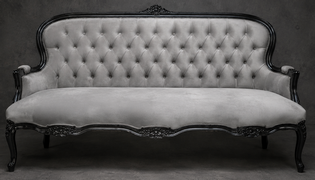 Canapé Cabriolet en Gondole Style Louis XV - Modèle 813 - canapé gondole style louis xv canapé cabriolet gondole style louis xv 2 places cuir beige - MEUBLES DOBOIS - vue 89