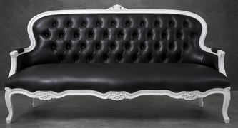 Canapé Cabriolet en Gondole Style Louis XV - Modèle 813 - canapé gondole style louis xv canapé cabriolet gondole style louis xv 2 places lin taupe clair - MEUBLES DOBOIS - vue 91