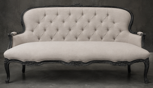 Canapé Cabriolet en Gondole Style Louis XV - Modèle 813 - canapé gondole style louis xv canapé cabriolet gondole style louis xv 2 places cuir rouge foncé - MEUBLES DOBOIS - vue 93