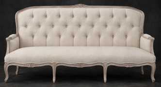 banquette à la reine style régence 3 places bois brut tissu velours meubles dobois