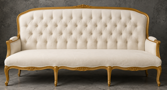 canapé à la reine style régence 4 places bois doré tissu cuir meubles dobois