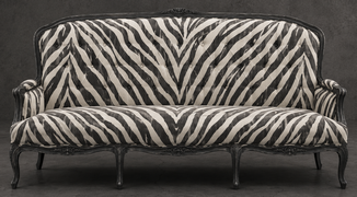 banquette à la reine style régence 2 places bois doré tissu cuir meubles dobois
