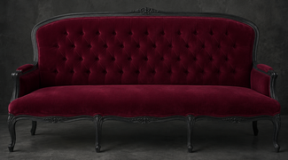 banquette à la reine style régence 2 places bois doré tissu velours meubles dobois