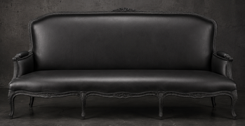 banquette à la reine style régence 2 places bois chêne clair tissu lin meubles dobois