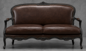 Banquette cabriolet style Louis XV en finition laquée noire Meubles Dobois