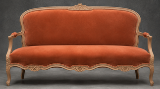 Banquette cabriolet style Louis XV en hêtre brut Meubles Dobois