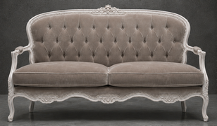 Canapé cabriolet style Louis XV en velours bordeaux Meubles Dobois