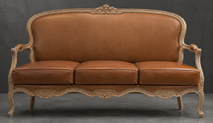 Canapé cabriolet style Louis XV en finition sur mesure Meubles Dobois