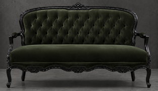 Banquette cabriolet style Louis XV baroque Meubles Dobois