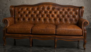 Canapé Chesterfield style Louis XV vue d'ensemble - Meubles Dobois