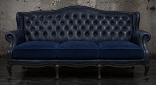 Canapé Chesterfield style Louis XV pour salon classique - Meubles Dobois