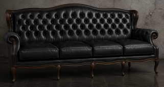 Canapé Chesterfield Louis XV capitonné artisanal - Meubles Dobois