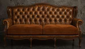 Canapé Chesterfield style Louis XV finition personnalisée - Meubles Dobois