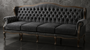 Canapé Chesterfield Louis XV assemblage tenons-mortaises - Meubles Dobois