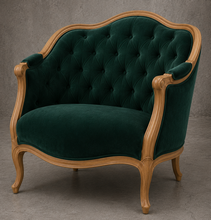 Canapé corbeille bleu style Louis XV - MEUBLES DOBOIS