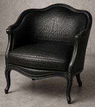 Canapé nid d’ange cuir marron style Louis XV - MEUBLES DOBOIS