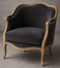 Canapé nid d’ange tissu bleu style Louis XV - MEUBLES DOBOIS