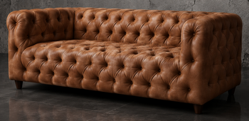 Canapé cube style Chesterfield finition personnalisée - Meubles Dobois