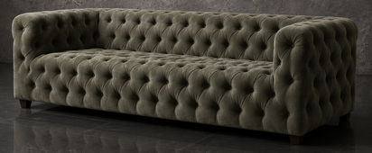 Canapé cube style Chesterfield pour salon contemporain - Meubles Dobois