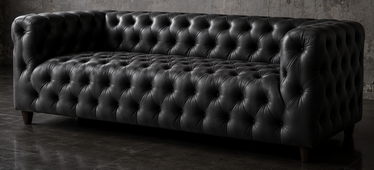 Canapé cube Chesterfield en hêtre massif fabrication artisanale - Meubles Dobois