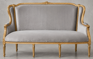 Canapé 3 PANS Style Louis XVI - Banquette 3 PANS Style Louis XVI
