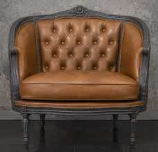 Canapé nid d'ange corbeille baroque style Louis XVI finition dorée - Meubles Dobois