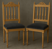Chaise de salle à manger style Louis XVI à colonnettes