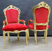 Fauteuil de table baroque en bois massif avec accoudoirs Meubles Dobois