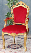 Fauteuil de table baroque doré avec accoudoirs sculptés Meubles Dobois