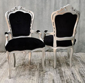 Fauteuil baroque de table avec assise tapissée et accoudoirs Meubles Dobois