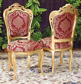 Chaise baroque élégante dossier capitonné LES MEUBLES DOBOIS