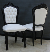 Chaise baroque assise tissu raffiné LES MEUBLES DOBOIS