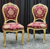 Chaise cabriolet baroque Louis XV assise capitonnée Meubles Dobois