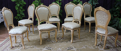 Chaise cabriolet baroque Louis XV sculptée bois massif Meubles Dobois