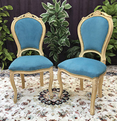 Chaise cabriolet baroque Louis XV dorée feuille d’or Meubles Dobois