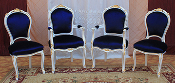 Chaise cabriolet baroque Louis XV tapisserie raffinée Meubles Dobois