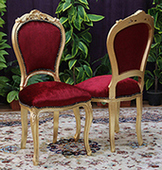 Chaise cabriolet baroque Louis XV avec sculptures détaillées Meubles Dobois