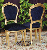 Chaise cabriolet baroque Louis XV décor floral sculpté Meubles Dobois